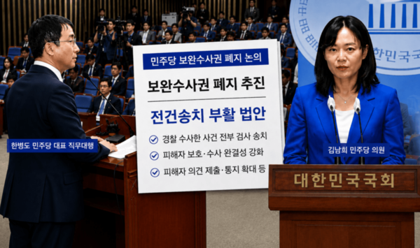 與 보완수사권 폐지 당론화 속…<b>김남희</b> <b>의원</b>, 전건송치 부활 법안 발의